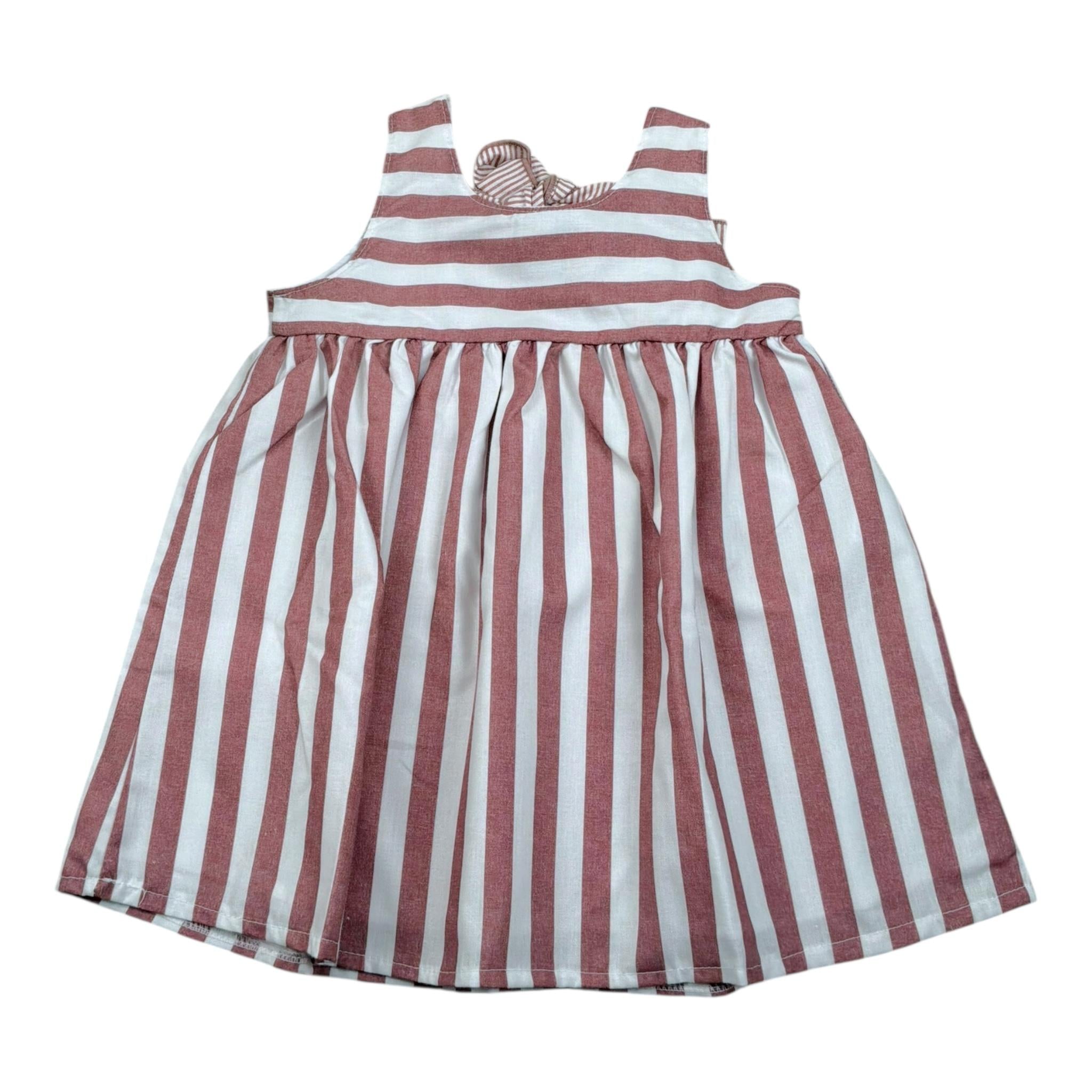 Calamaro Abito Bicolore con Fantasia A Righe per Neonata 21300 BIANCO CALAMARO 