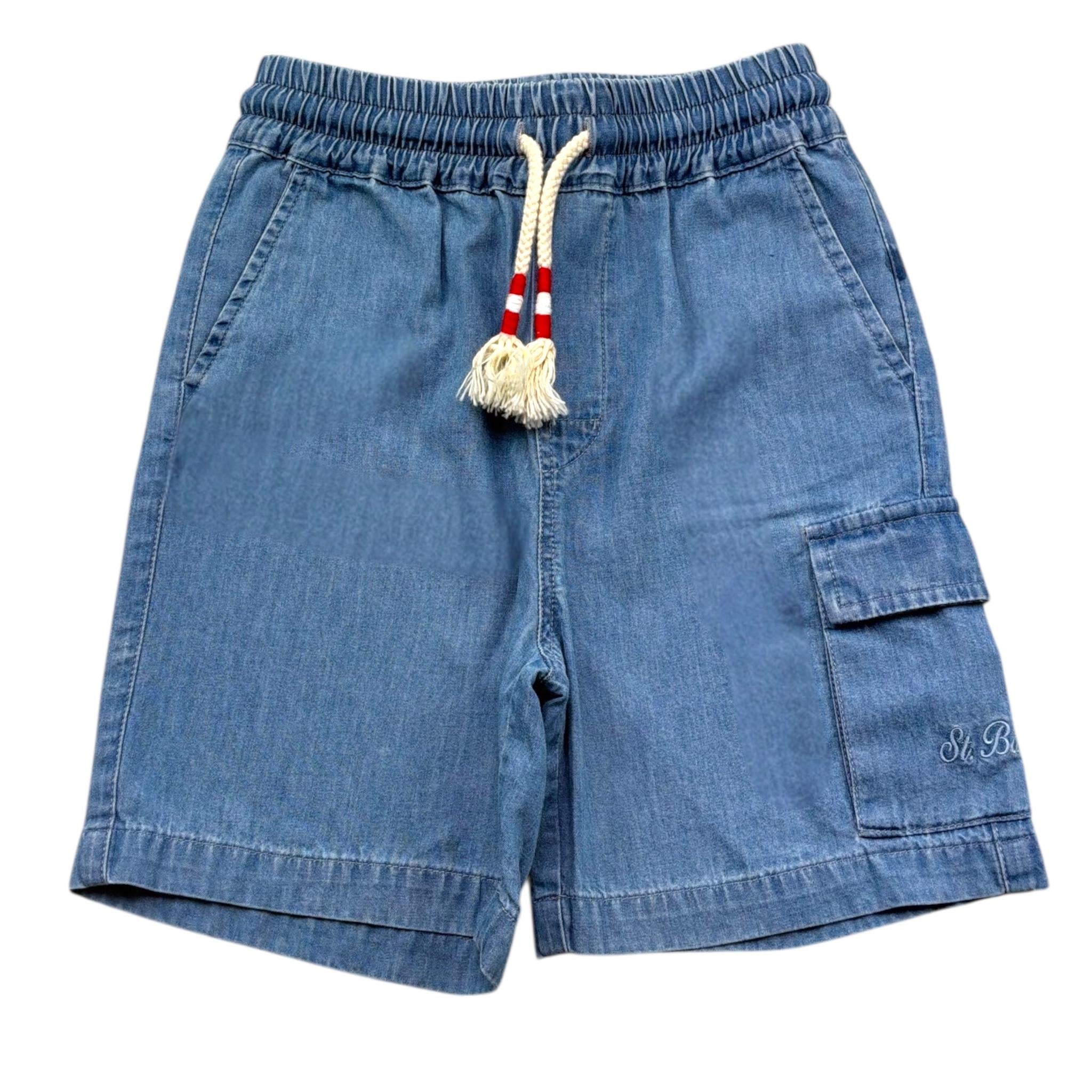 Saint Barth Bermuda Tinta Unita con Elastico In Vita per Bambino MARISE BLU SAINT BARTH 