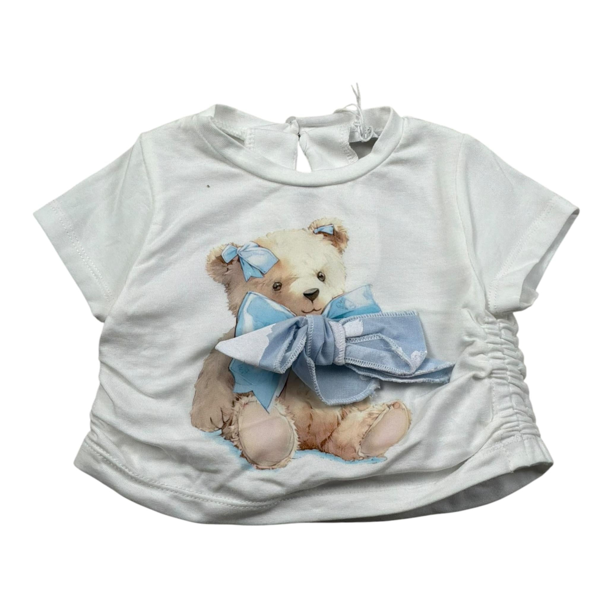 M+E' T-Shirt Girocollo Tinta Unita con Stampa per Neonata UE1858NX PANNA M+E' 