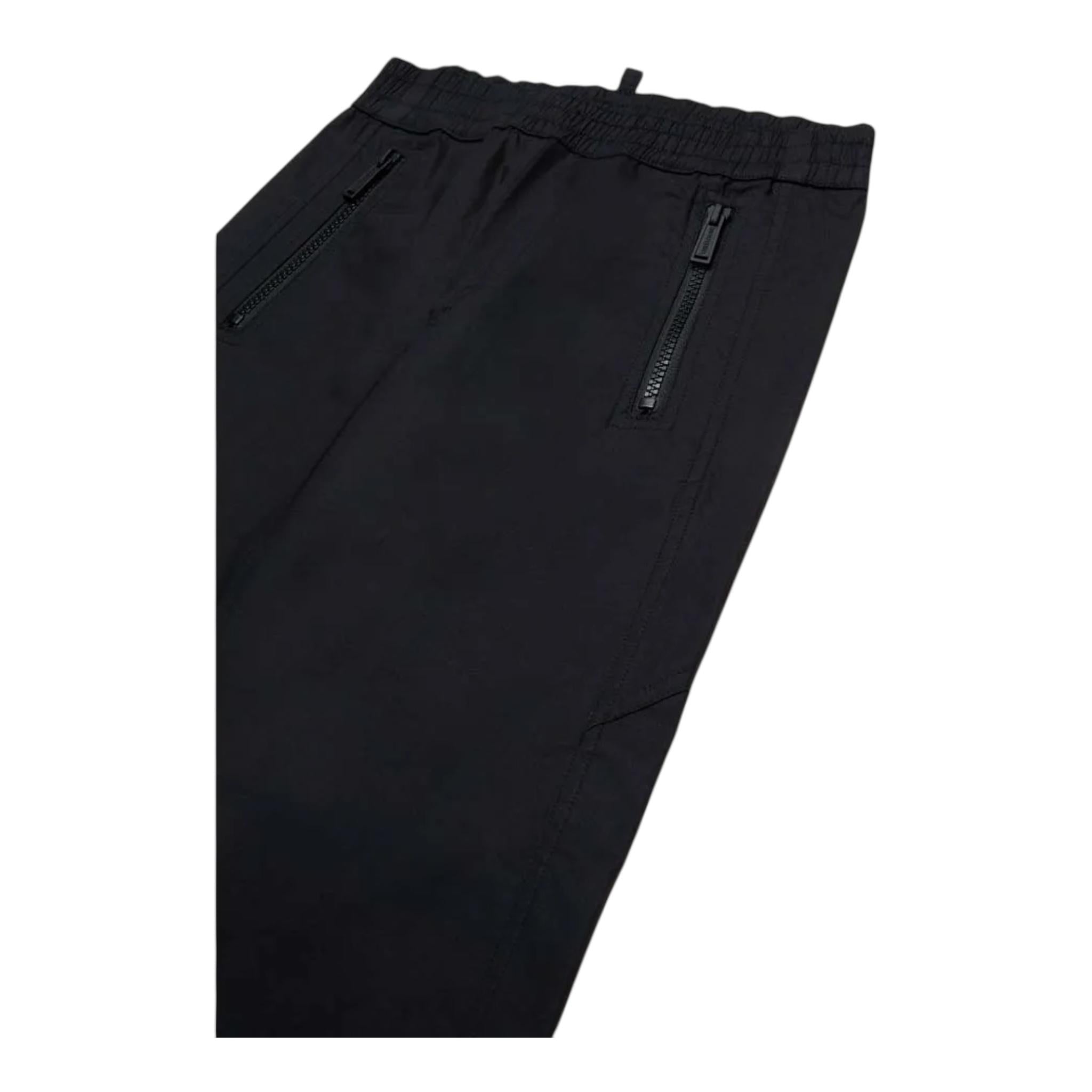 Dsquared2 Pantalone Tinta Unita con Elastic In Vita per Bambino DQ2794 NERO DSQUARED2 