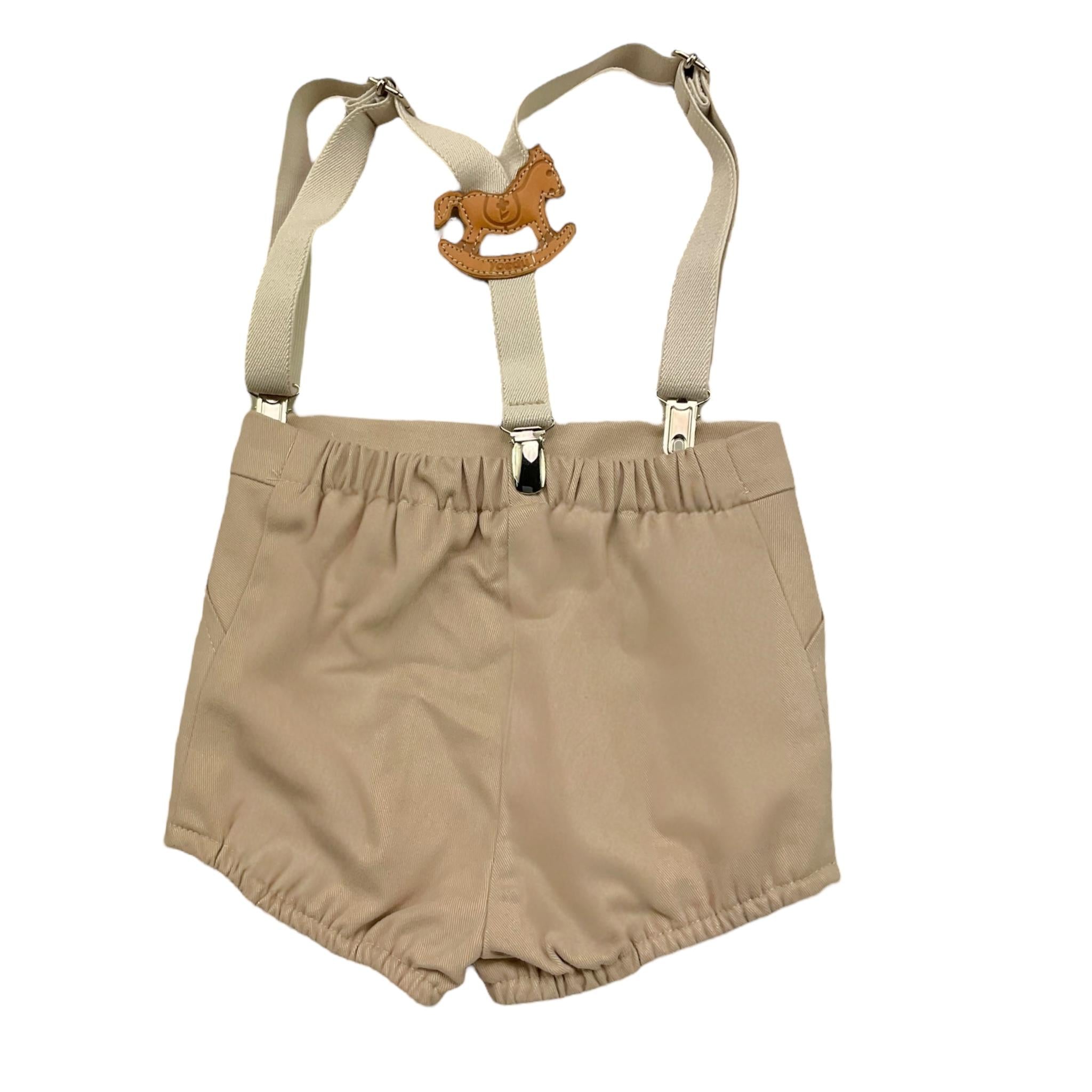 YOEDU salopette tinta unita modello bermuda Beige per Neonato 3050 BEIGE YOEDU 