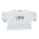 Mousse T-Shirt Girocollo Tinta Unita con Stampa per Bambina DOLL BIANCO MOUSSE 
