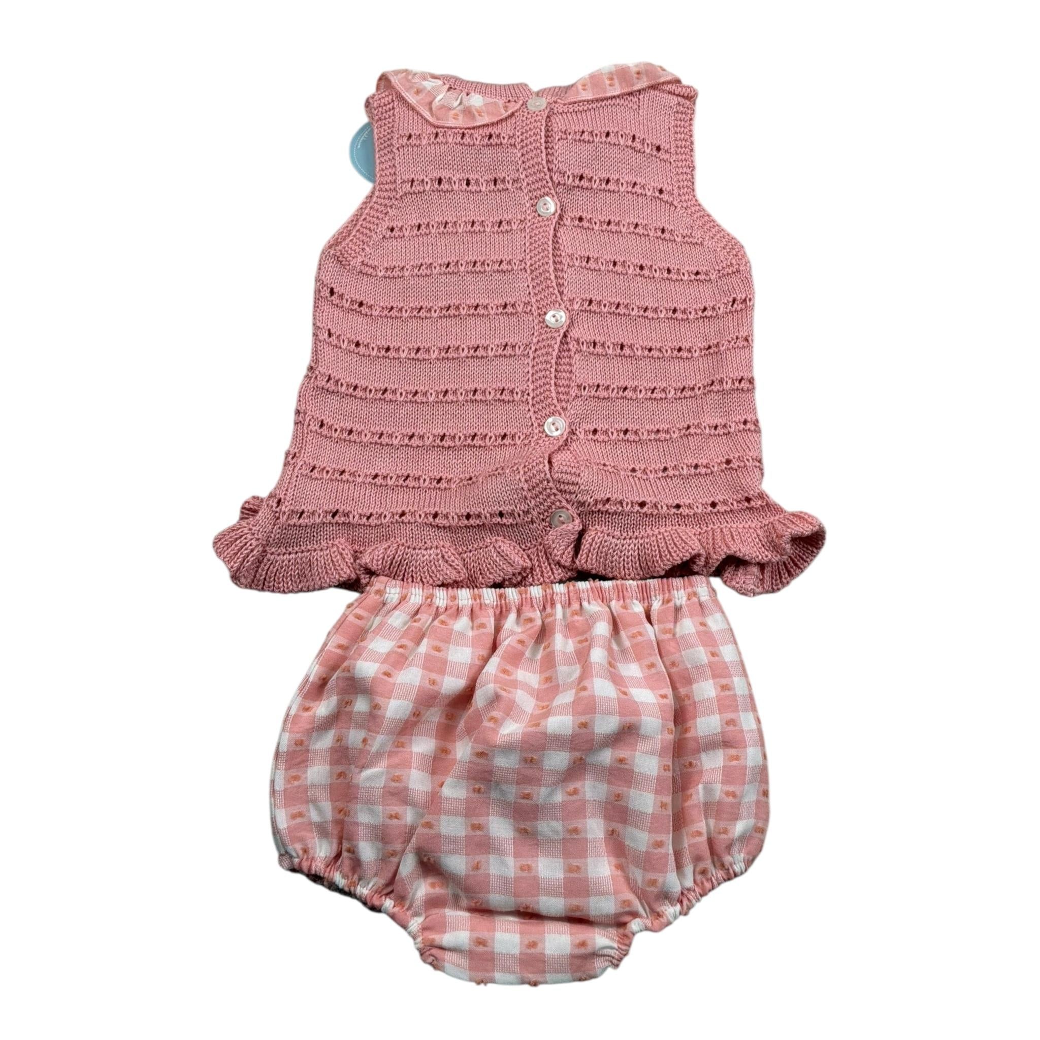 Juliana Completo 2 Pezzi Canotta In Maglia-Culotte per Neonata 25077 ROSA JULIANA 