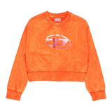 Diesel Felpa Chiusa Girocollo Tinta Unita con Logo per Bambina J02256X ARANCIONE DIESEL 