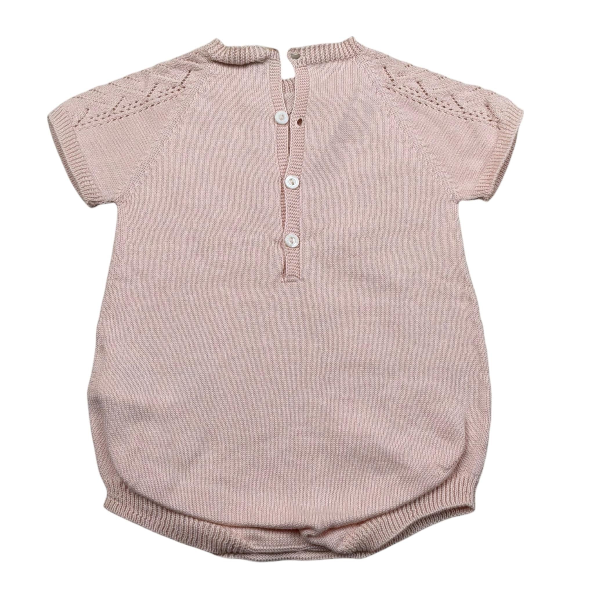 Wedoble Pagliaccetto Mezza Manica Tinta Unita con Trafori per Neonata V2502305B ROSA WEDOBLE 