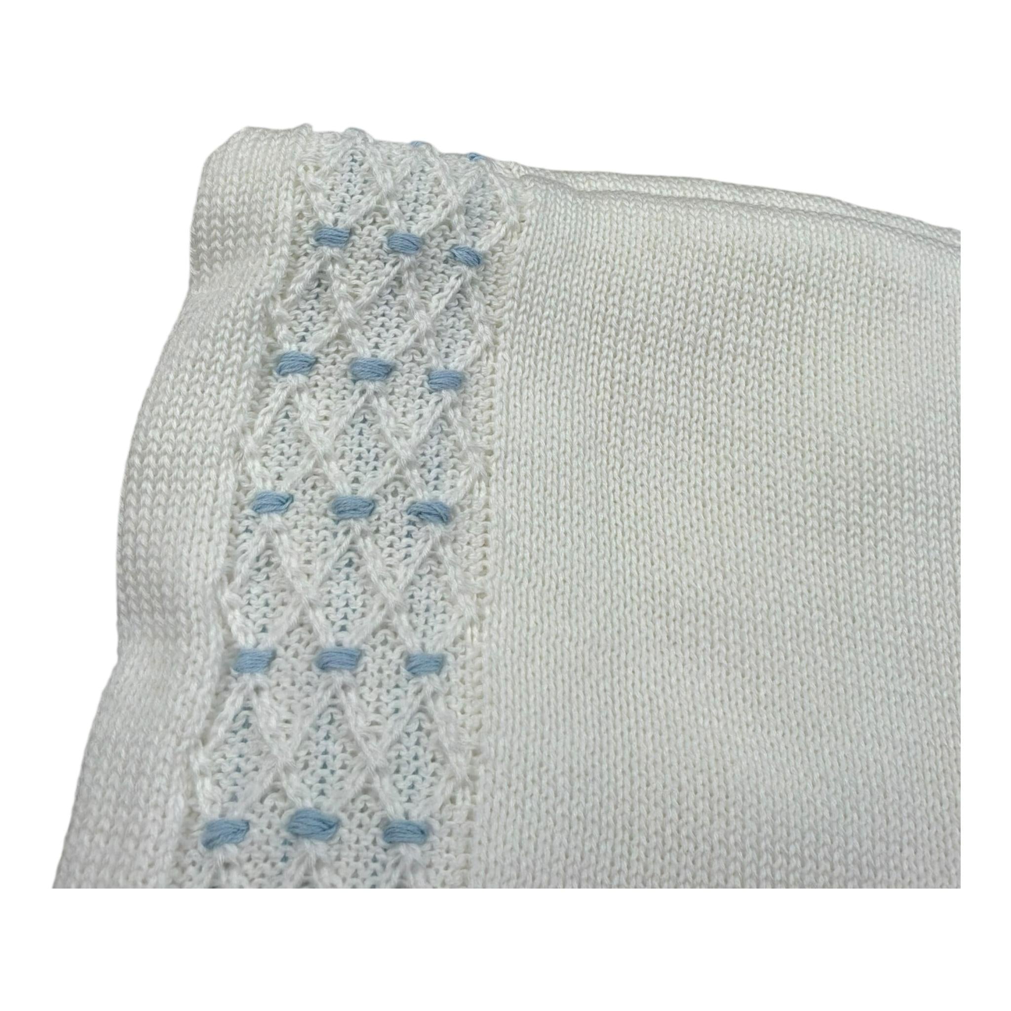 Scaldacuore Coperta Tinta Unita con Ricami per Neonato FS16O BIANCO SCALDACUORE 