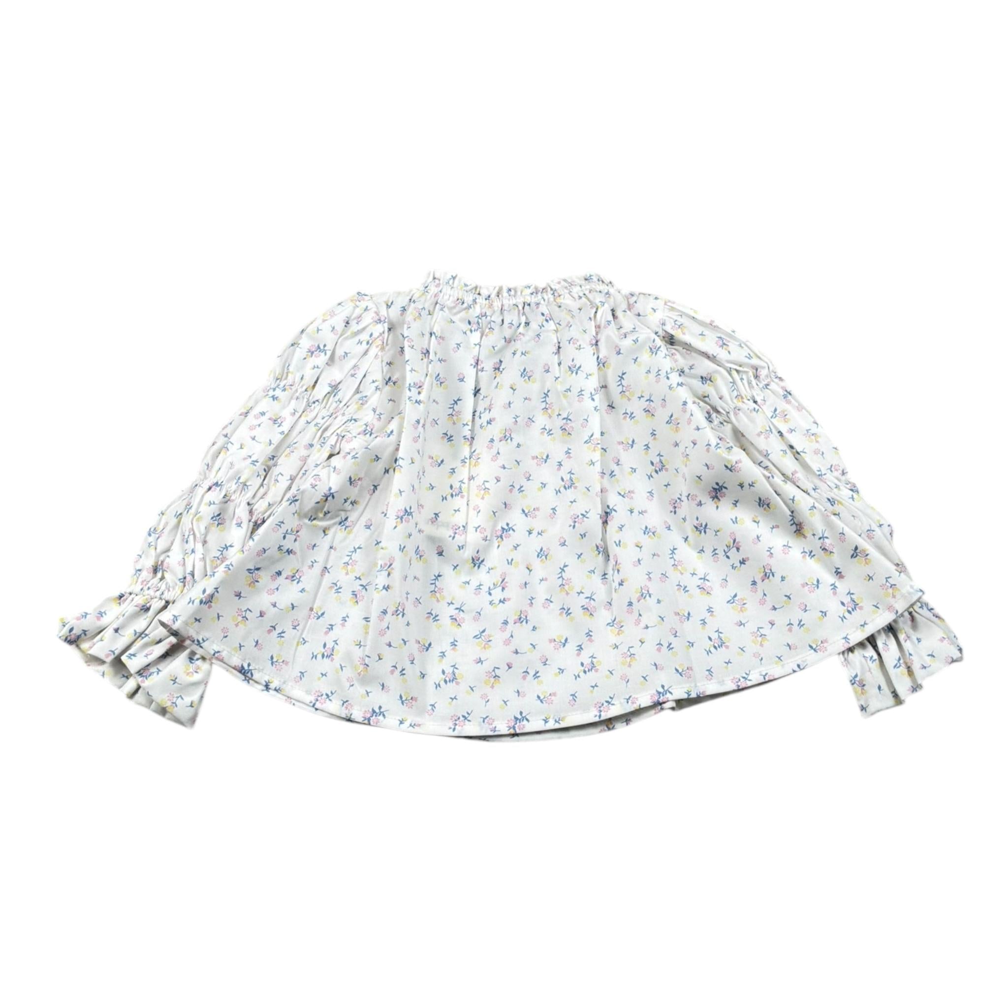 A' La Page Camicia Tinta Unita con Fantasia Fiori per Neonata AL27 BIANCO A' LA PAGE 