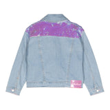 Billieblush Giubbino Modello Di Jeans Tinta Unita Con Paillettes Azzurro Per Bambina