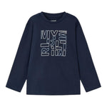 MAYORAL shirt girocollo tinta unita con stampa Blu per Bambino 173XX BLU MAYORAL 