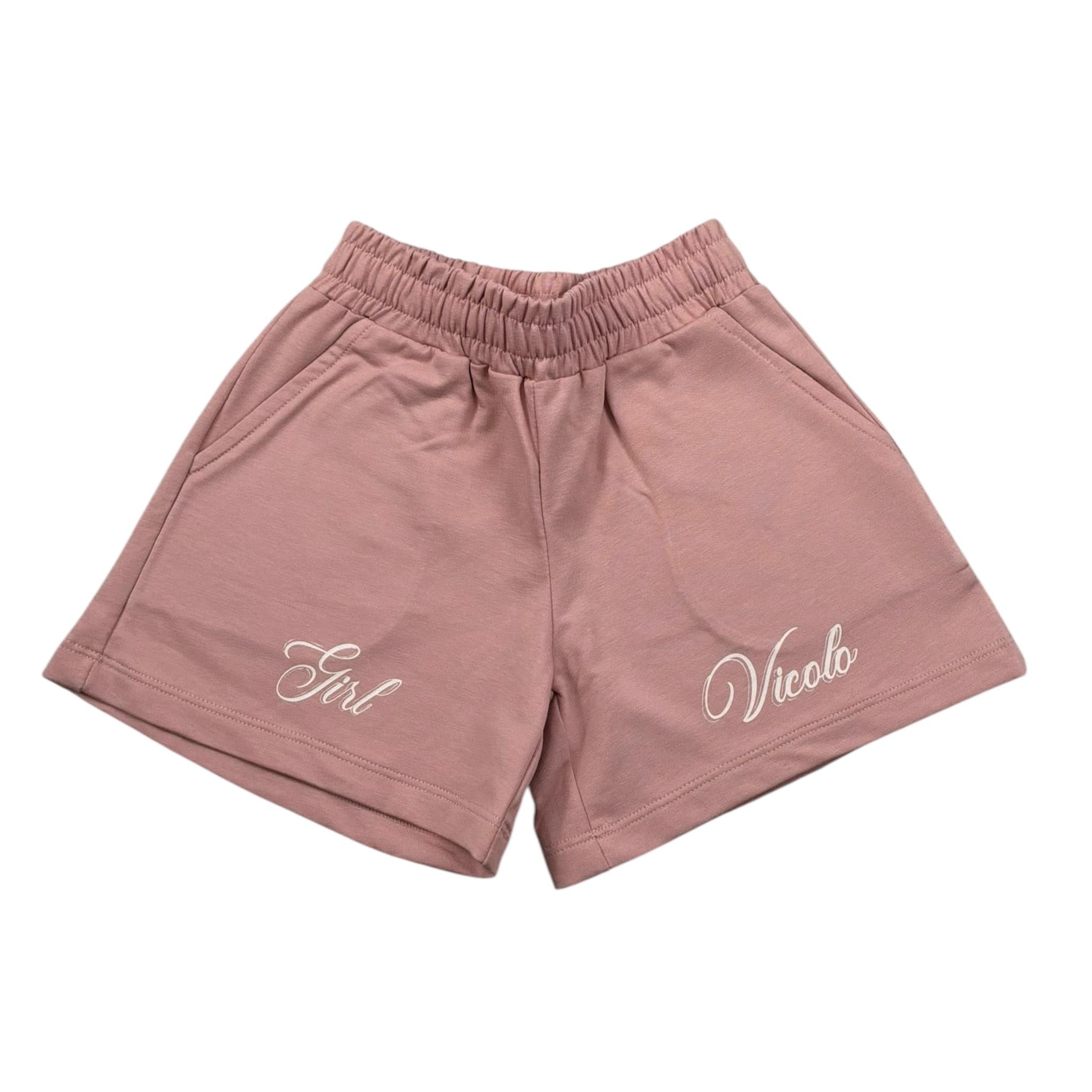 Vicolo Short In Felpa Tinta Unita con Stampa per Bambina 3146SF002711 ROSA VICOLO 