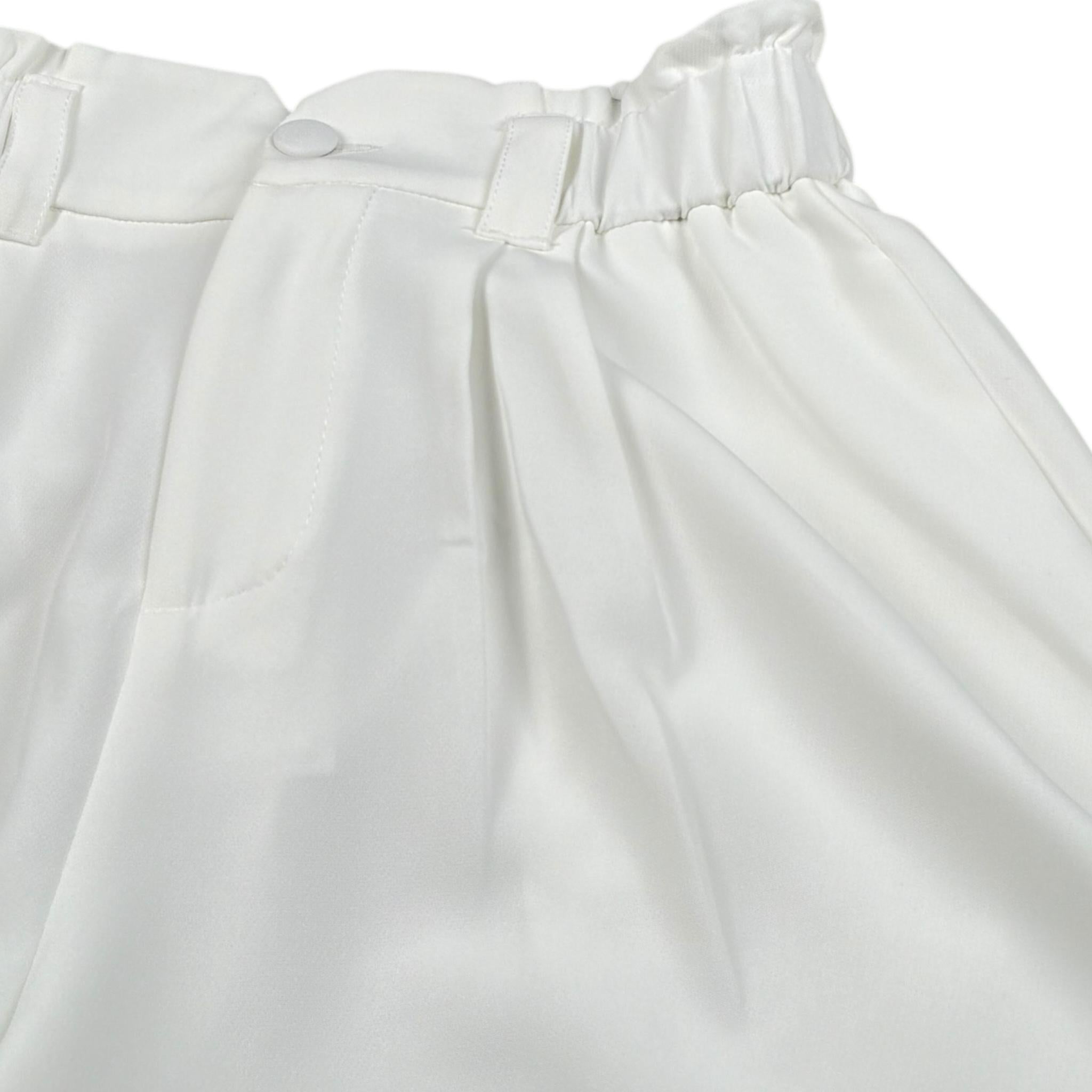 Lu Lu By Miss Grant Short Tinta Unita con Elastico In Vita per Bambina LL3427 BIANCO LU LU BY MISS GRANT 