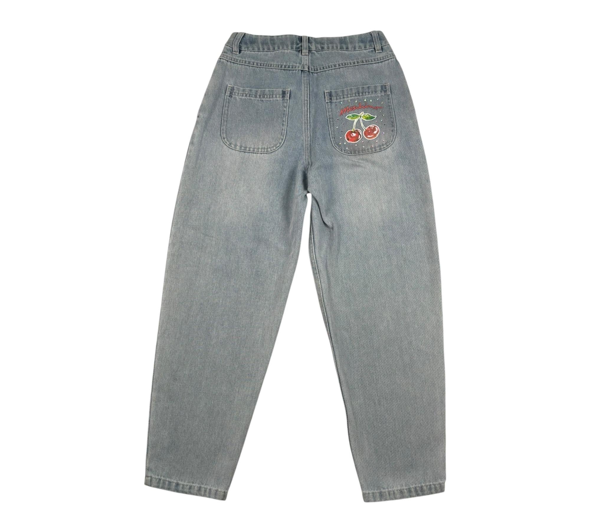 Moschino Jeans Tinta Unita con Girovita Regolabile per Bambina HDP06W AZZURRO MOSCHINO 