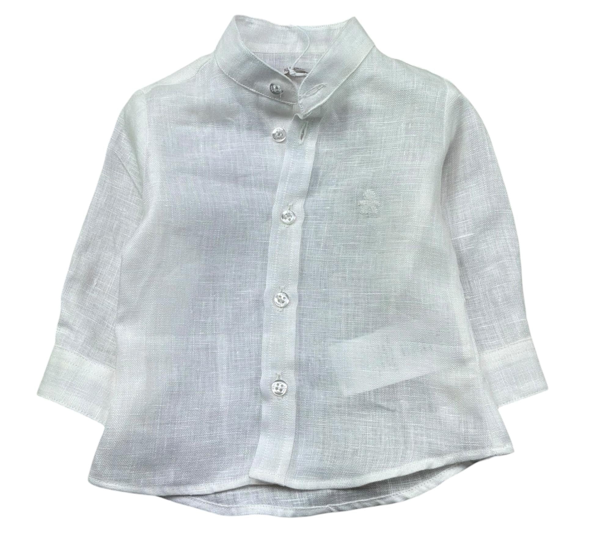 Le Bebe Camicia Manica Lunga Tinta Unita Collo Coreano per Neonato LBB5322 BIANCO LE BEBE 
