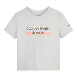 Calvin Klein T-Shirt Tinta Unita Girocollo con Stampa per Neonato IN0IN00068 GRIGIO CALVIN KLEIN 