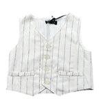 Please Gilet Tinta Unita con Fantasia A Righe per Bambino JH02131B73J BIANCO PLEASE 