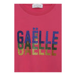 GAELLE felpa chiusa girocollo tinta unita con stampa glitterata Fuxia per Bambina 2741F00341XX FUXIA GAELLE 