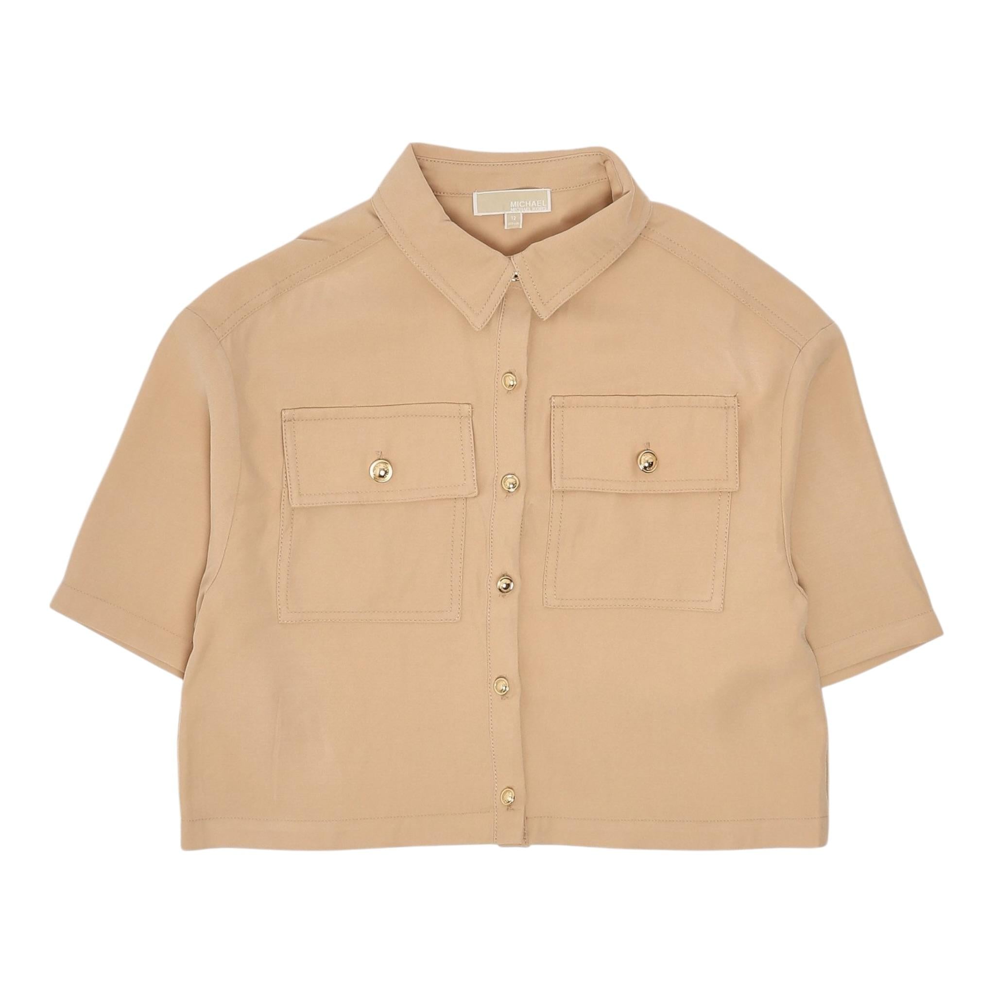 Michael Kors Camicia Mezza Manica tinta unita Beige per Bambina R30331XX BEIGE MICHAEL KORS 
