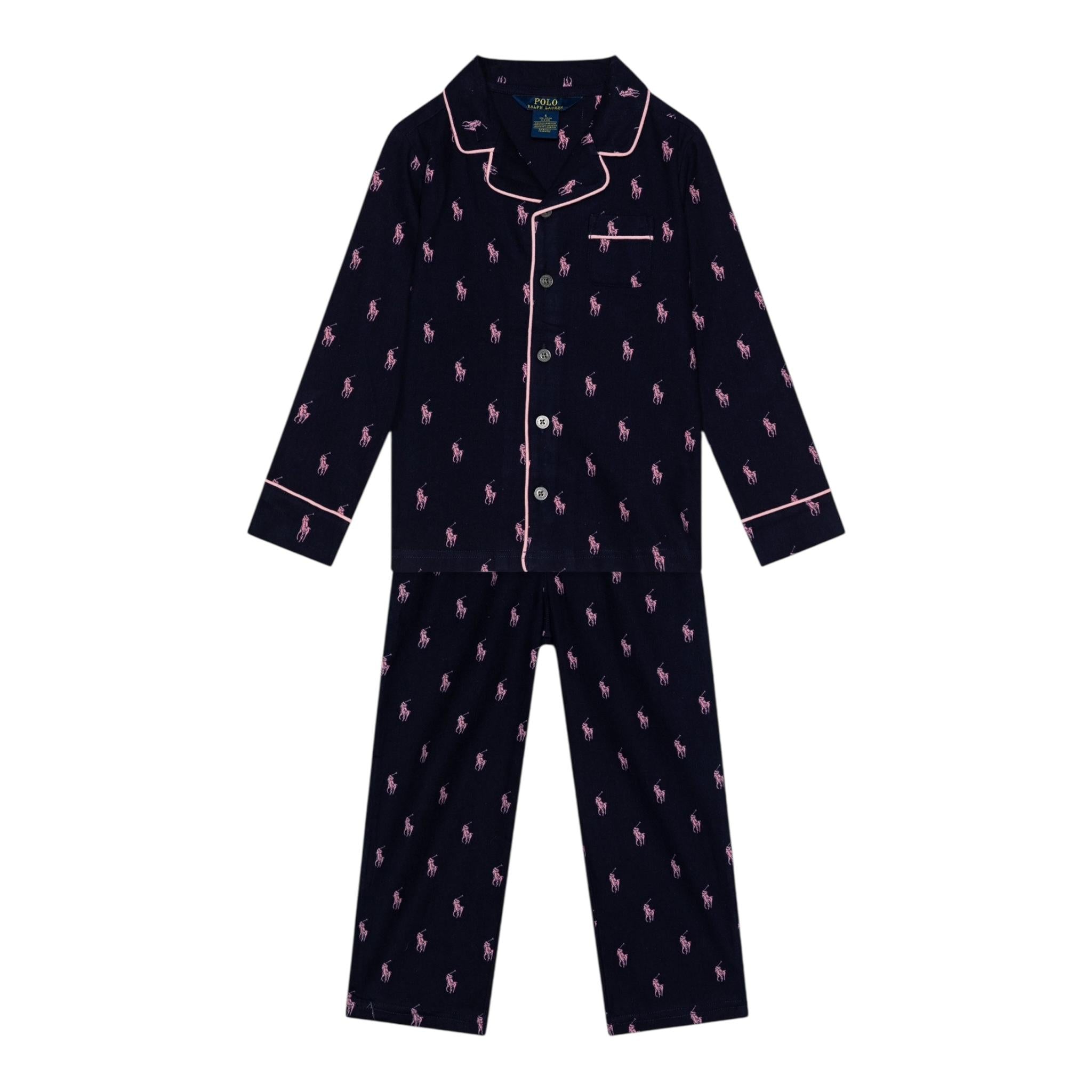 Ralph Lauren Completo 2 Pezzi Pigiama Shirt-Pantalone per Bambina 4P0150 BLU RALPH LAUREN 