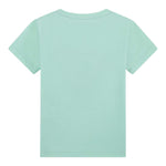 Guess T-Shirt Girocollo Tinta Unita con Stampa per Bambina K5GI14K6YW4 VERDE ACQUA GUESS 