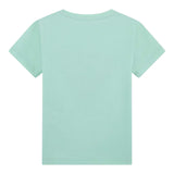 Guess T-Shirt Girocollo Tinta Unita con Stampa per Bambina K5GI14K6YW4 VERDE ACQUA GUESS 