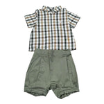 Le Coconne Completo 2 Pezzi Camicia-Bermuda per Neonato LCN1525 VERDE LE COCONNE 