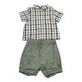 Le Coconne Completo 2 Pezzi Camicia-Bermuda per Neonato LCN1525 VERDE LE COCONNE 