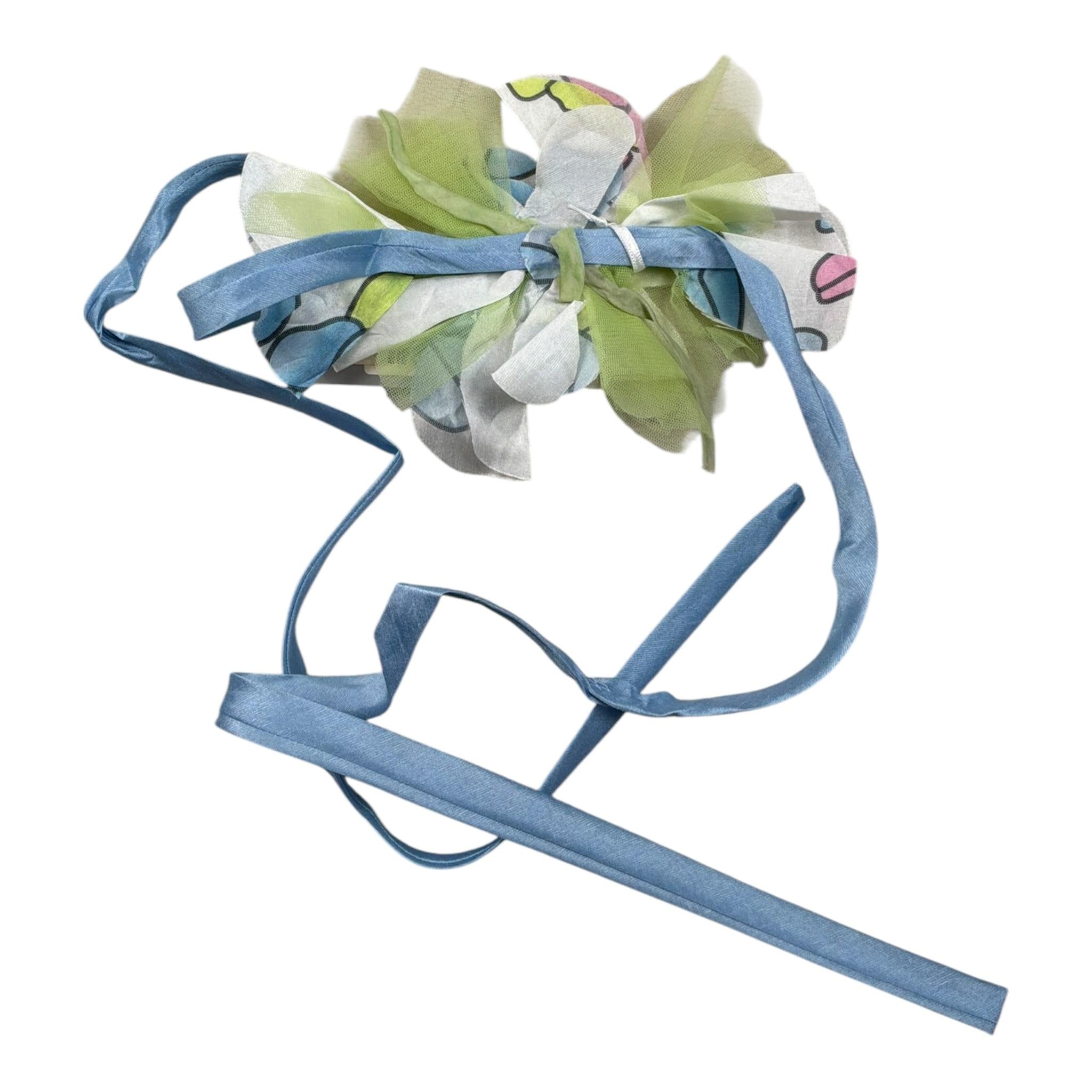 Miss Grant Cintura tinta unita con Fiore Verde per Bambina MG0770 VERDE MISS GRANT 