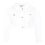 Monnalisa Giubbino In Denim Tinta Unita per Neonata 79E101 BIANCO MONNALISA 