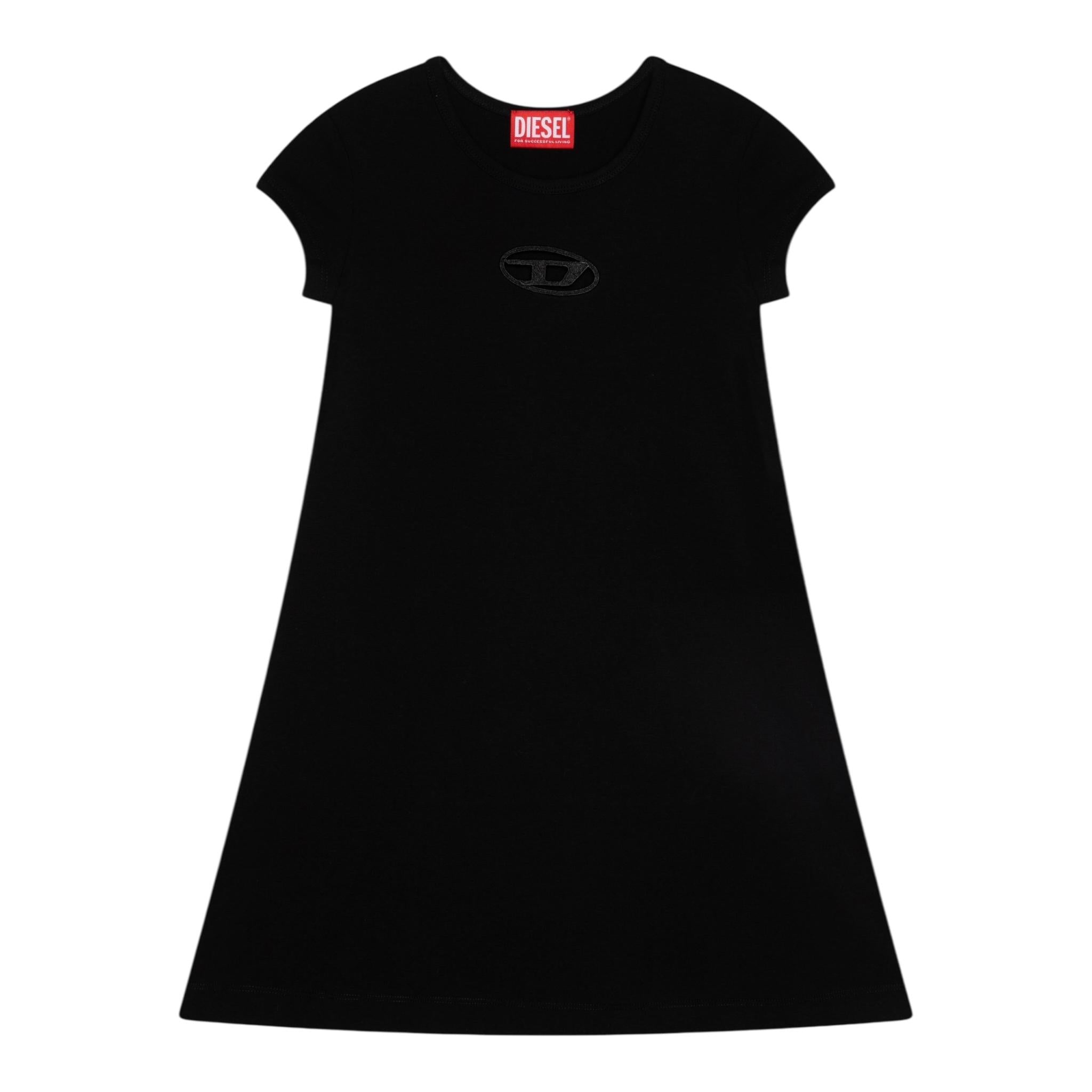 Diesel Abito Mezza Manica Tinta Unita per Bambina J01820 NERO DIESEL 