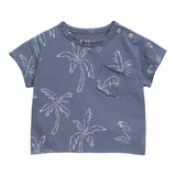 Play Up T-Shirt Tinta Unita Con Taschino Blu Per Neonato