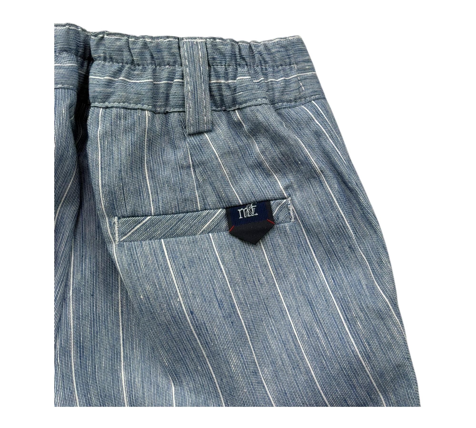 Manuel & Frank Bermuda Tinta Unita con Girovita Regolabile per Neonato MF2313BN BLU MANUEL & FRANK 