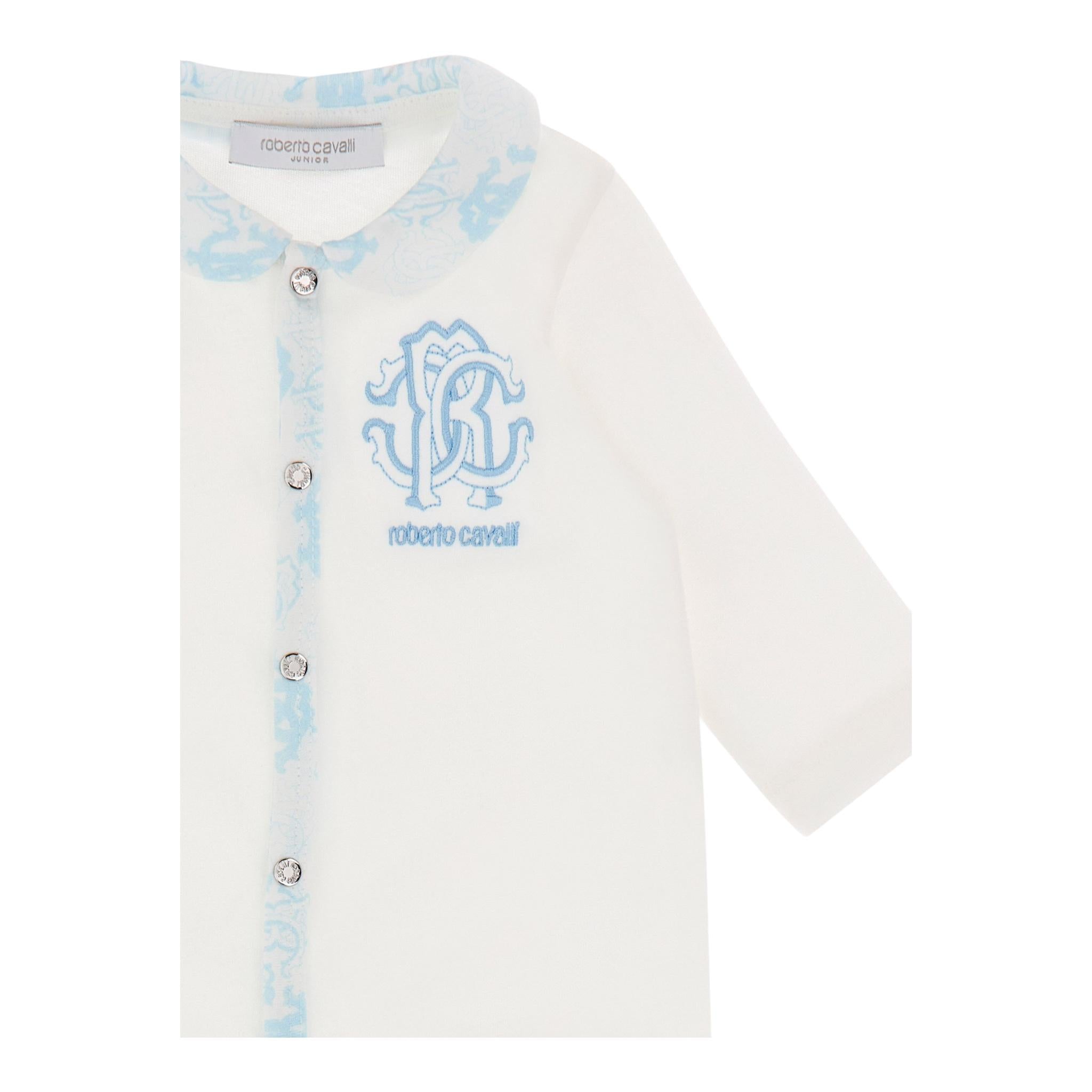 ROBERTO CAVALLI set 3 pezzi tutina-cappello-bavetta tinta unita Bianco per Neonato TJT809 BIANCO ROBERTO CAVALLI 