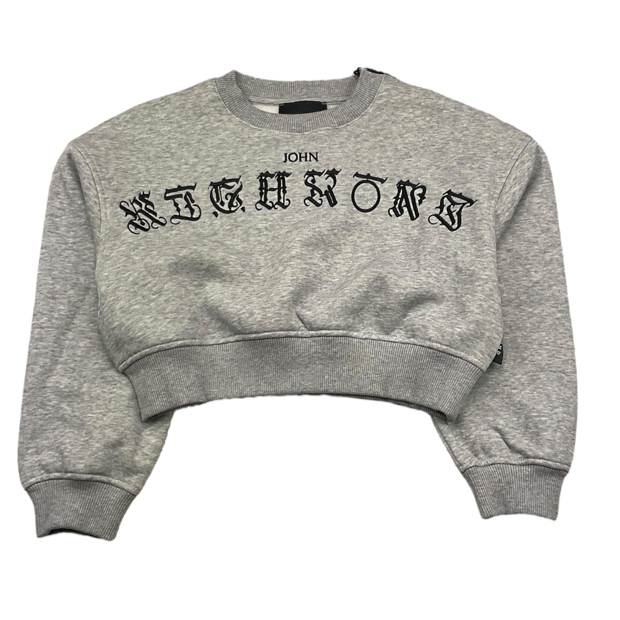 JOHN RICHMOND felpa crop girocollo tinta unita con stampa in contrasto Grigio per Bambina RGA25034FE GRIGIO JOHN RICHMOND 