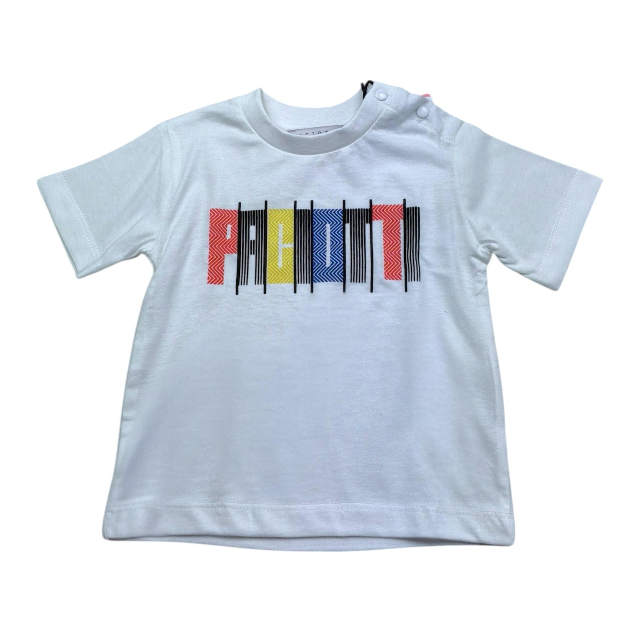 Cesare Paciotti T-Shirt Girocollo Tinta Unita con Stampa per Neonato TSP5115BX BIANCO CESARE PACIOTTI 