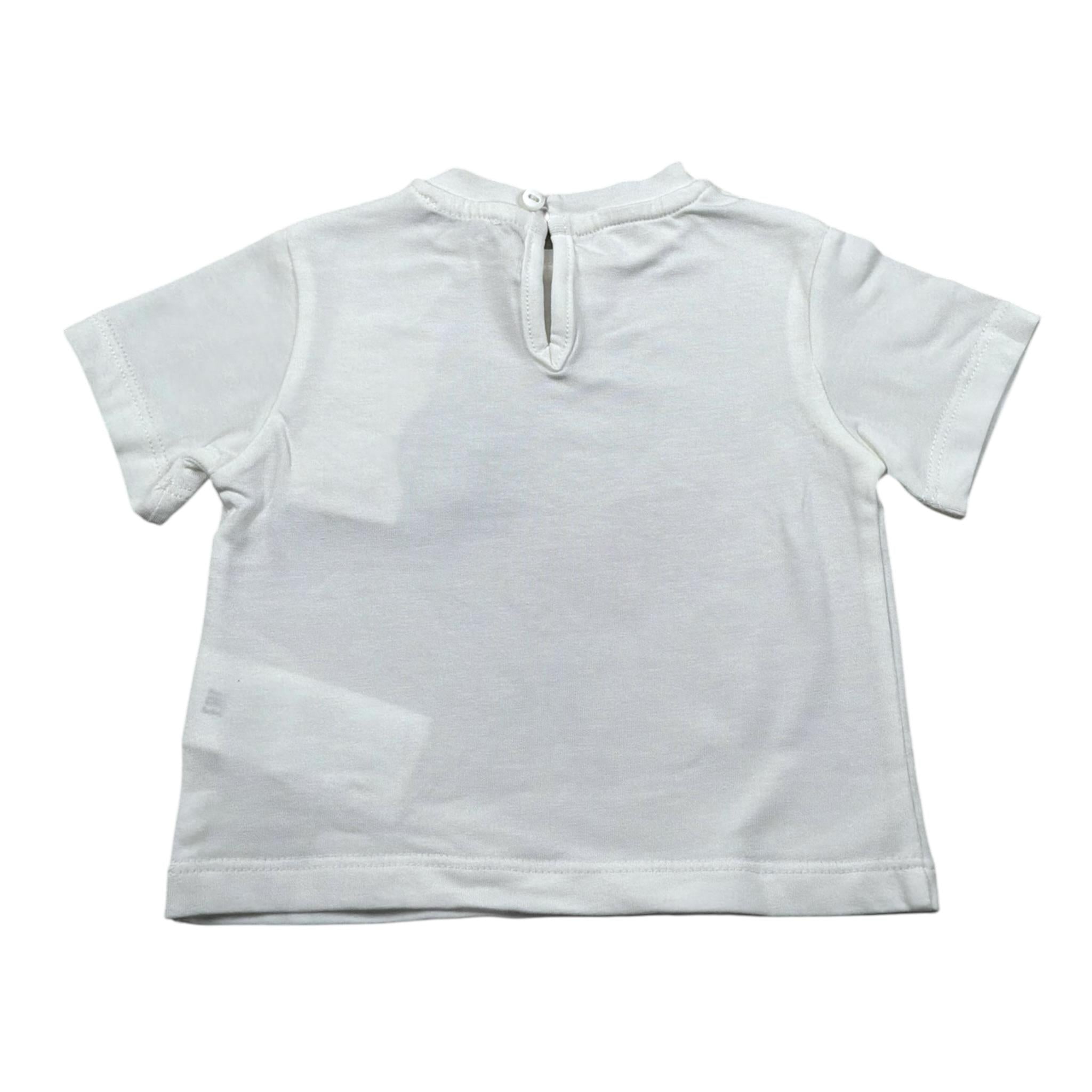 M+E' T-Shirt Girocollo Tinta Unita con Stampa per Neonata UE1861X BIANCO M+E' 