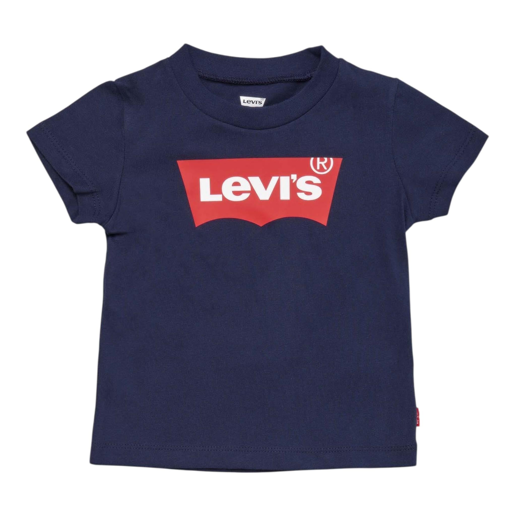 Levi'S T-Shirt Girocollo Tinta Unita con Stampa per Bambino 8E8157JXX BLU LEVI'S 