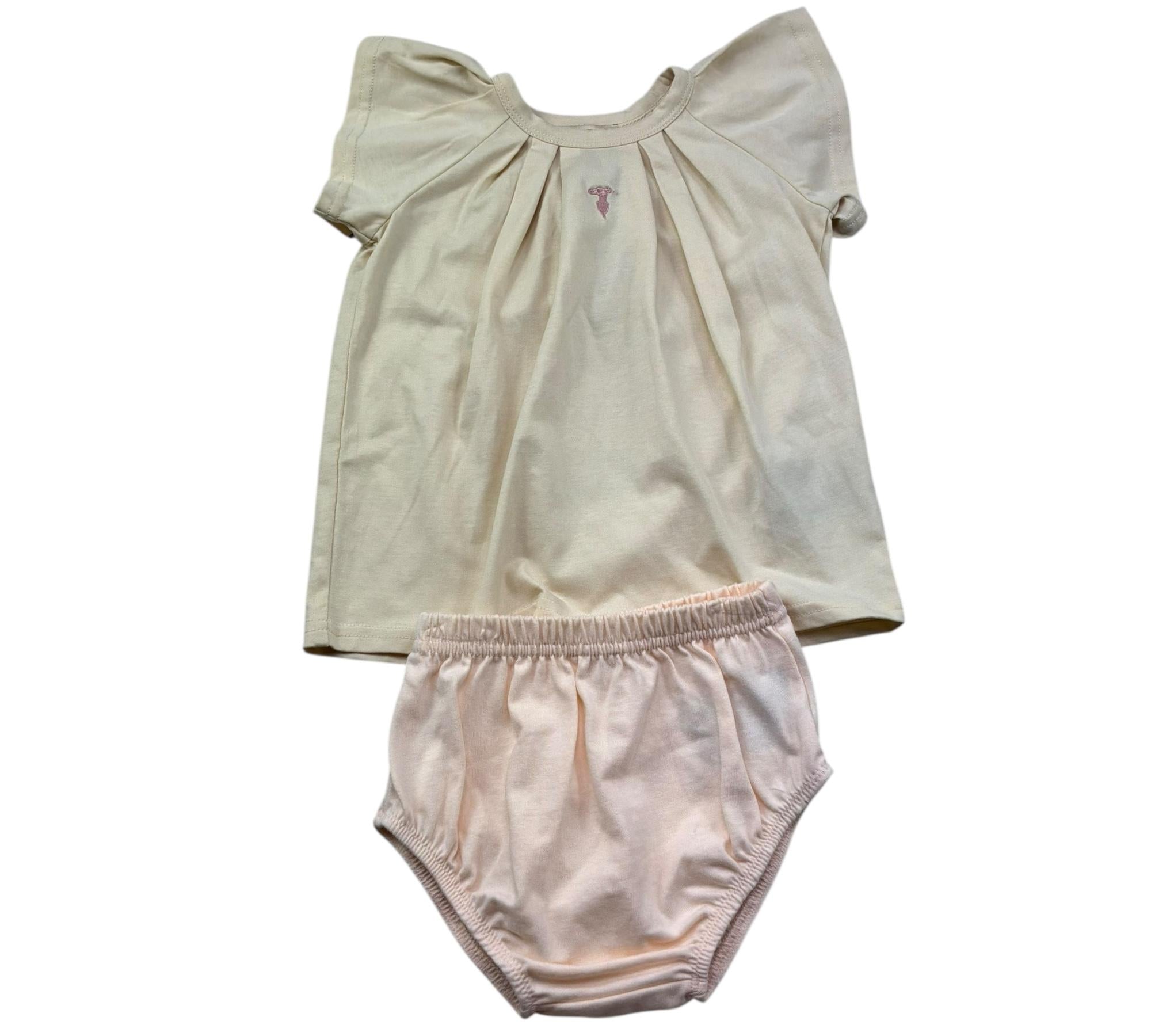 Trussardi Completo 2 Pezzi T-Shirt-Culotte Bicolore per Neonata TIP26141CJ ROSA/BEIGE TRUSSARDI 