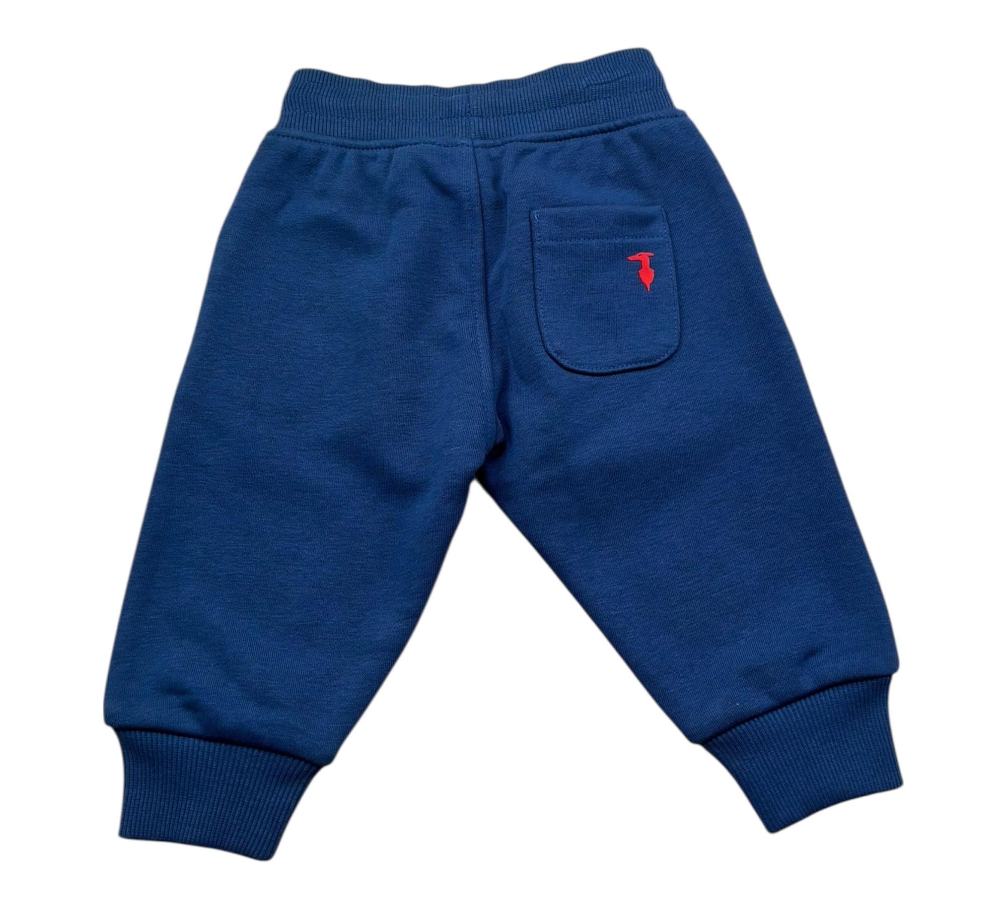 Trussardi Pantalone Tuta Tinta Unita con Logo per Neonato TIP26003PA BLU TRUSSARDI 