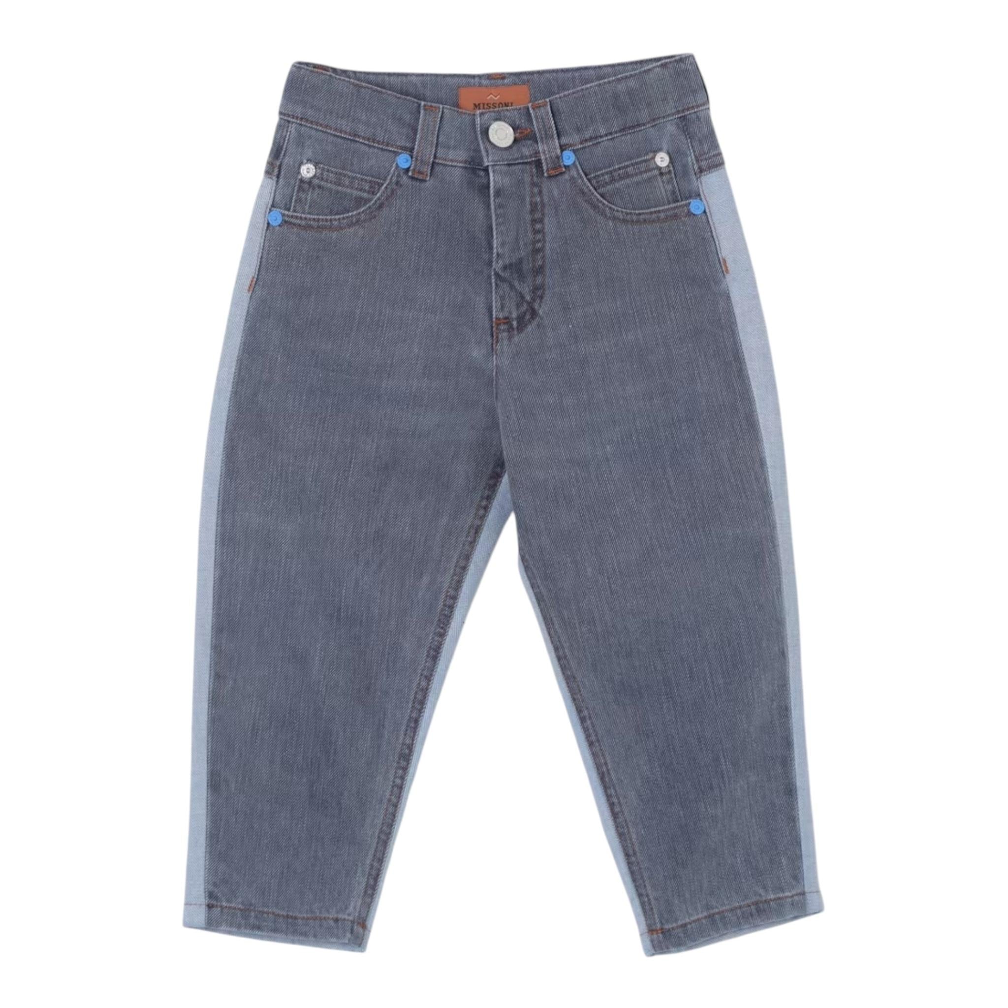 MISSONI jeans tinta unita con logo Azzurro per Bambino MV6Q20 AZZURRO MISSONI 