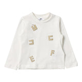 ELISABETTA FRANCHI shirt girocollo tinta unita con stampe in contrsto Bianco per Neonata EGTS072 BIANCO ELISABETTA FRANCHI 