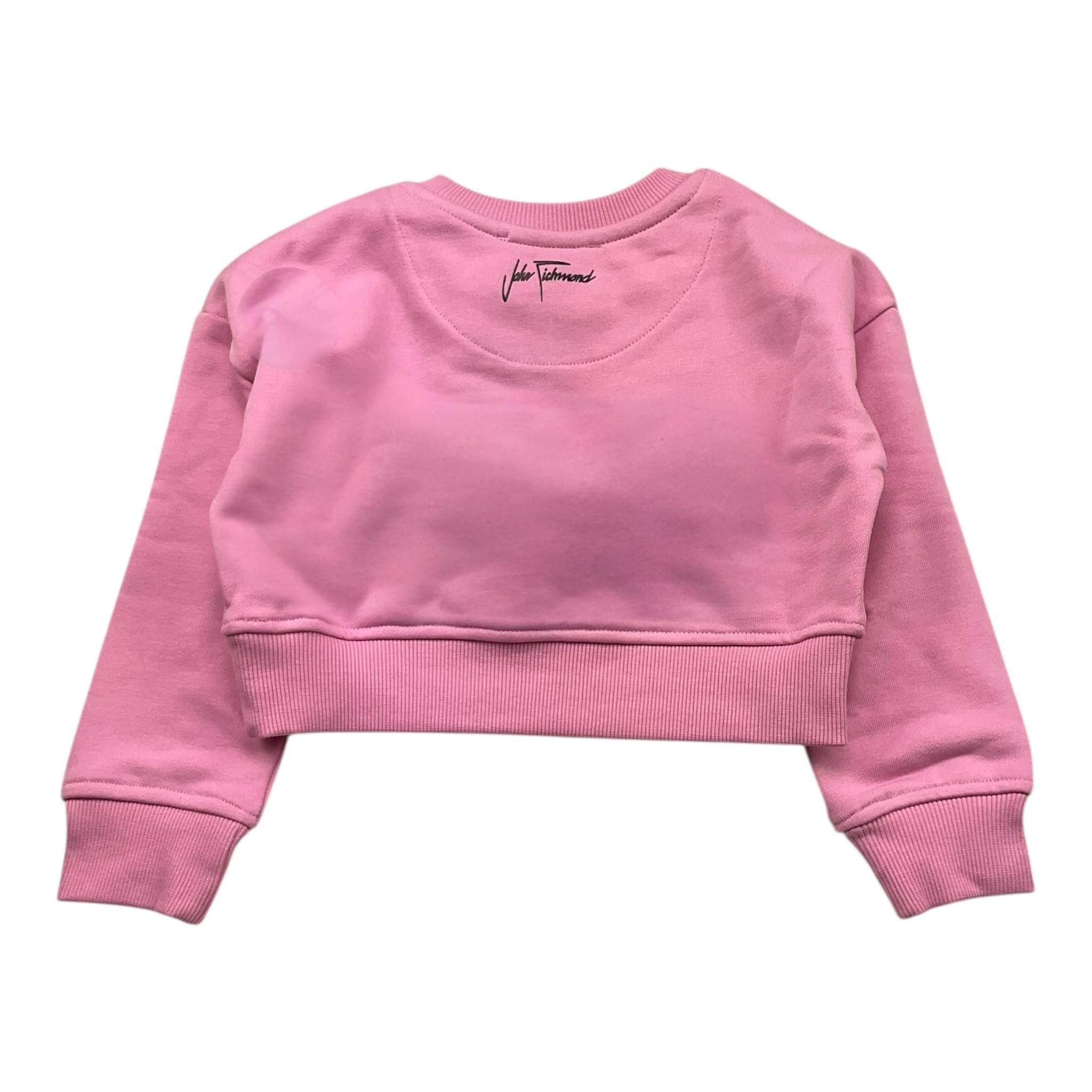 JOHN RICHMOND felpa tinta unita girocollo con stampa Rosa per Neonata RGA24053FEXX ROSA JOHN RICHMOND 