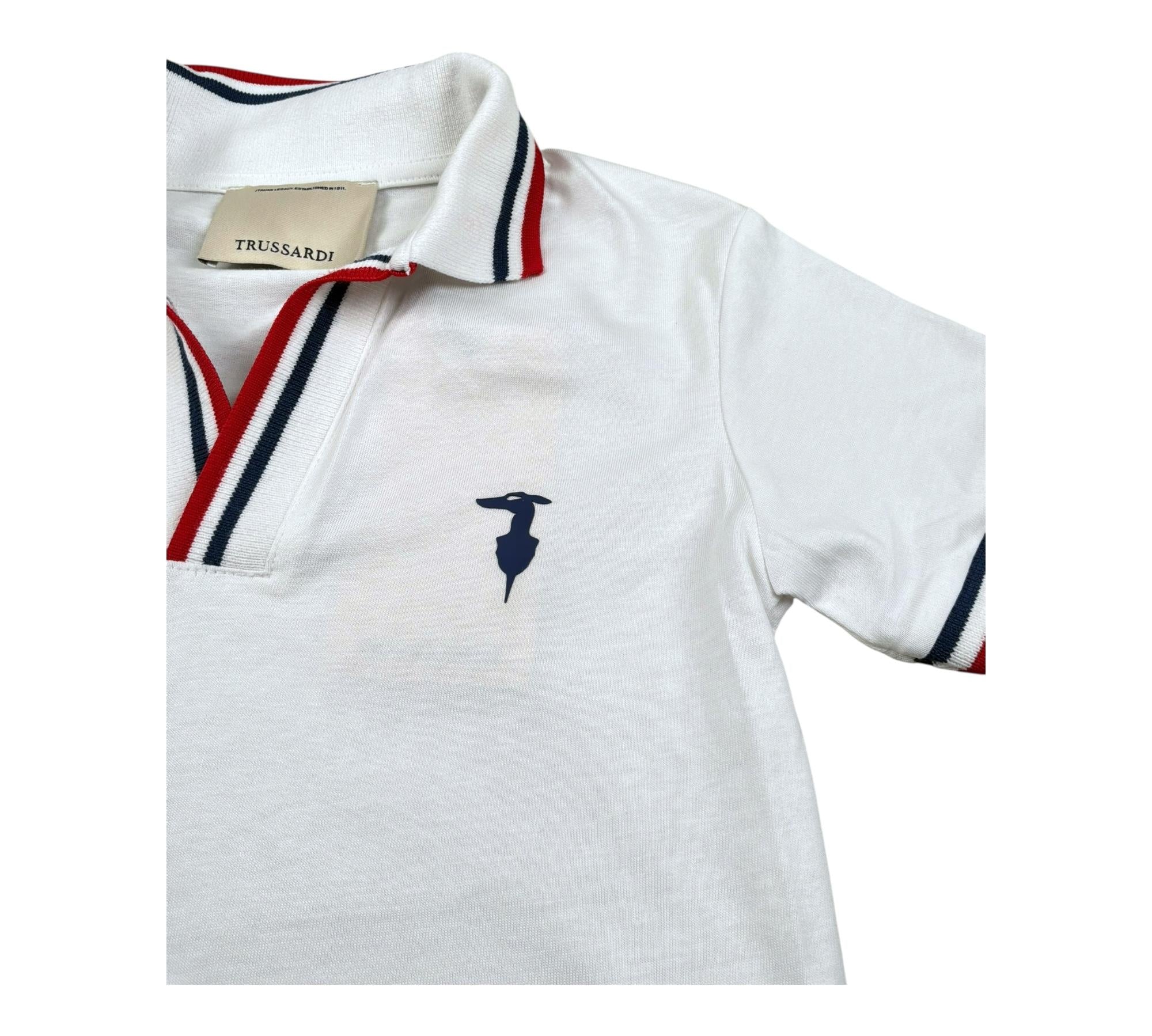 Trussardi Polo Mezza Manica Tinta Unita con Logo per Bambino TBP26003POJ BIANCO TRUSSARDI 