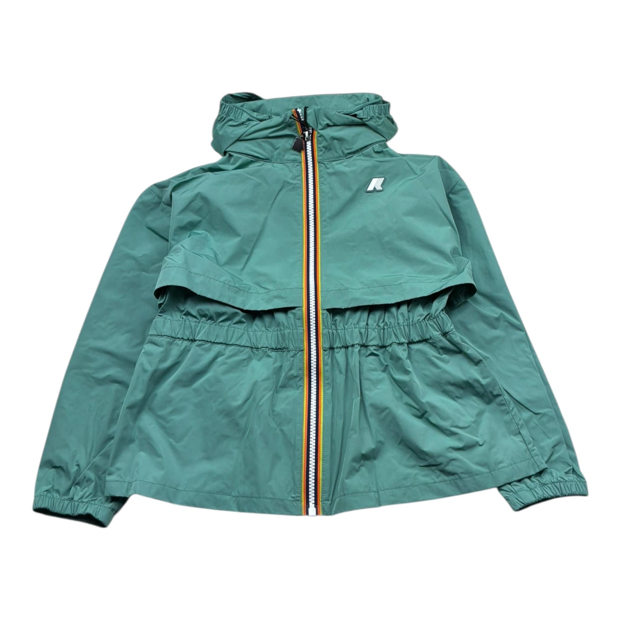 K-Way Giubbino Tinta Unita con Zip E Cappuccio per Bambina K8151WW VERDE K-WAY 