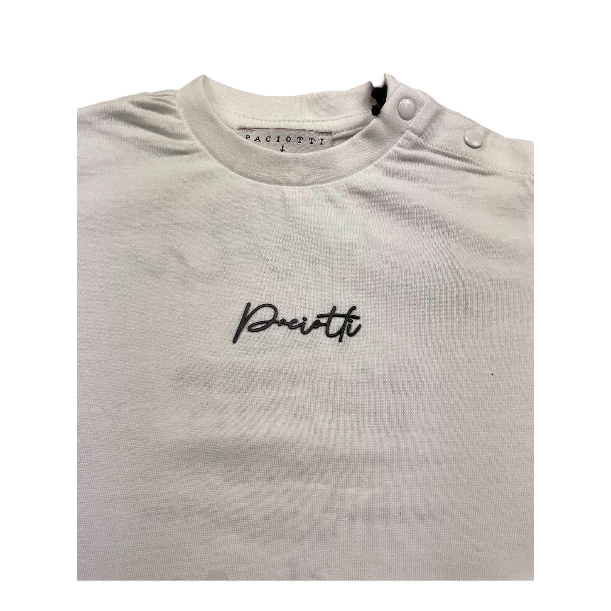 Cesare Paciotti T-Shirt Girocollo Tinta Unita con Stampa per Bambino TSP5113B BIANCO CESARE PACIOTTI 