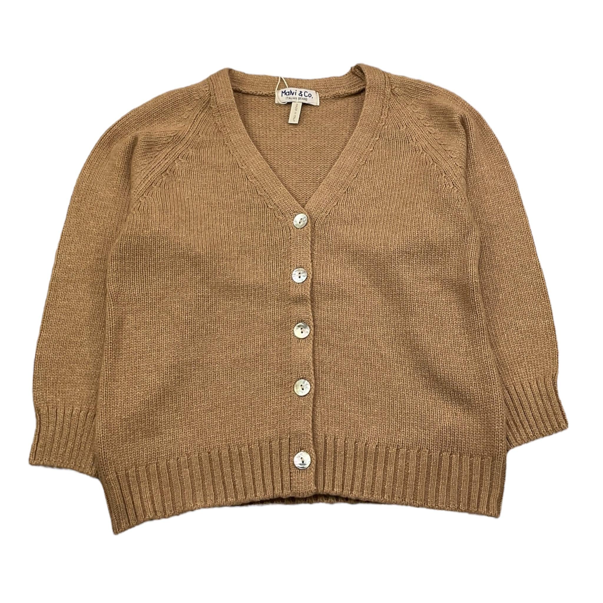 MALVI & CO cardigan tinta unita scollo a v Beige per Bambina F23M001GFLL BEIGE MALVI & CO 