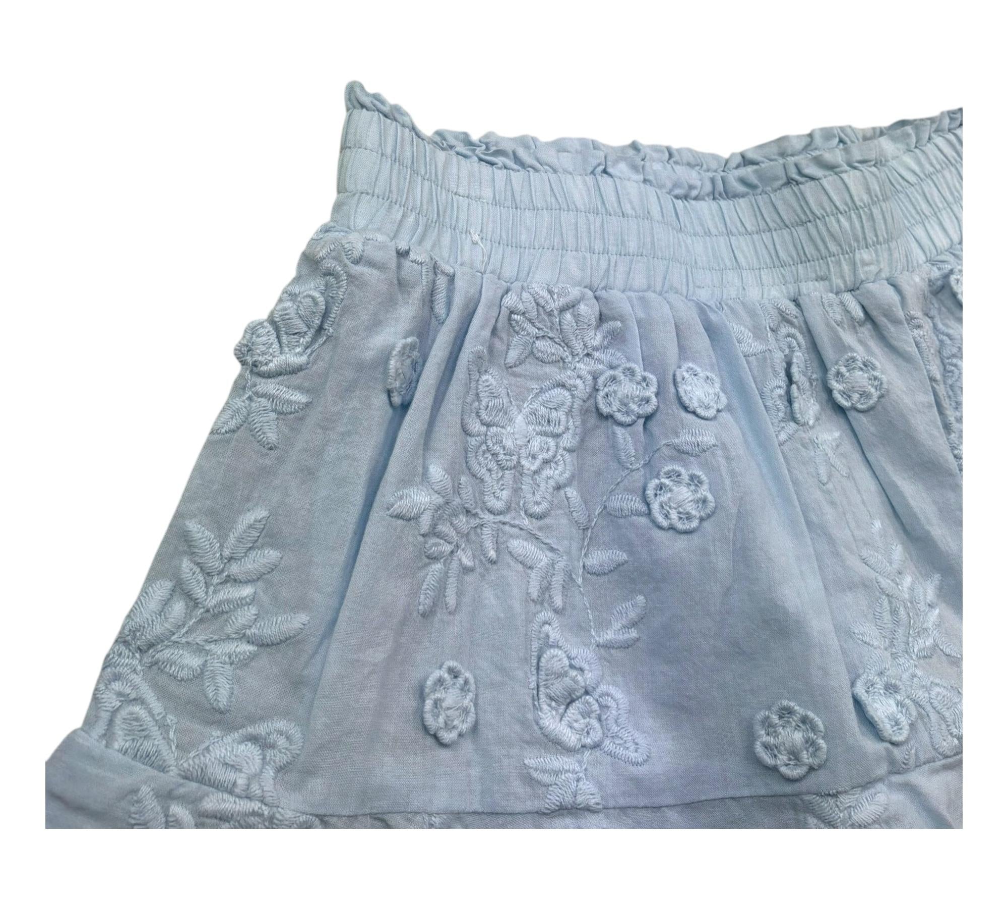 Saint Barth Gonna Tinta Unita con Balze per Bambina EIV002 AZZURRO SAINT BARTH 