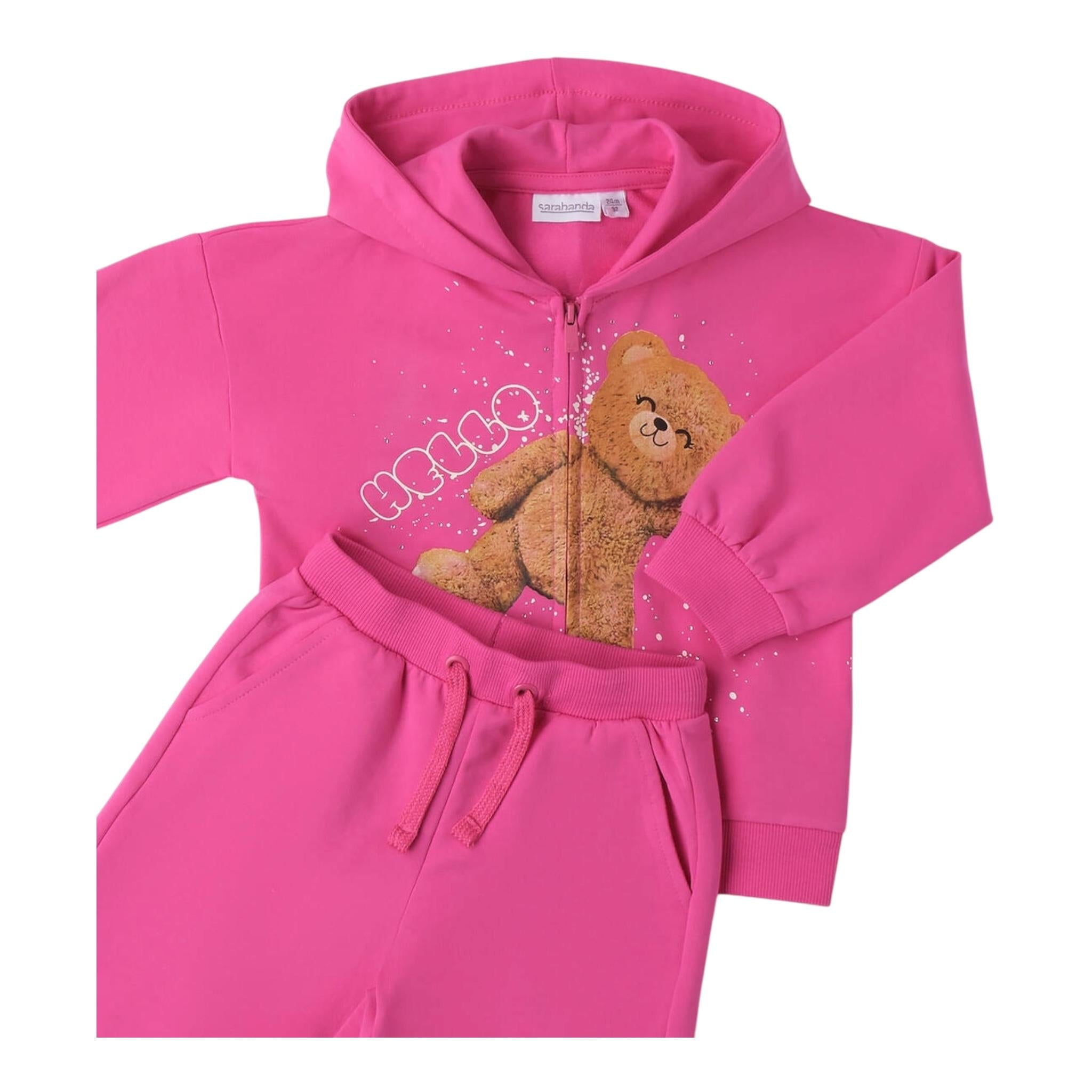 Sarabanda Completo 2 Pezzi Felpa con Zip-Pantalone per Bambina 0B240 FUXIA SARABANDA 