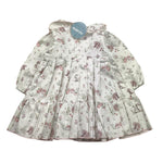 JULIANA abito tinta unita con fantasia e colletto Bianco per Neonata 24657 BIANCO JULIANA 