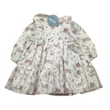 JULIANA abito tinta unita con fantasia e colletto Bianco per Neonata 24657 BIANCO JULIANA 