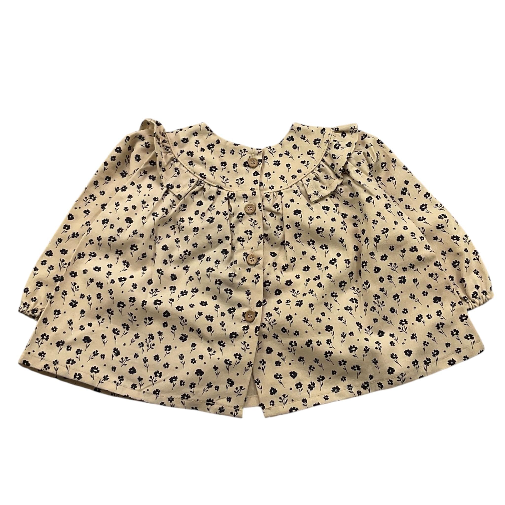 AVENTIQUATTRORE camicia manica lunga tinta unita fantasia floreale Panna per Neonata A2401451 PANNA AVENTIQUATTRORE 